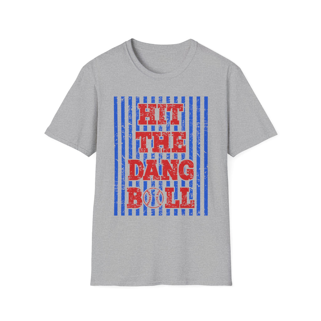 Hit the Dang Ball Baseball T-Shirt — Patriotic Vintage Stripes