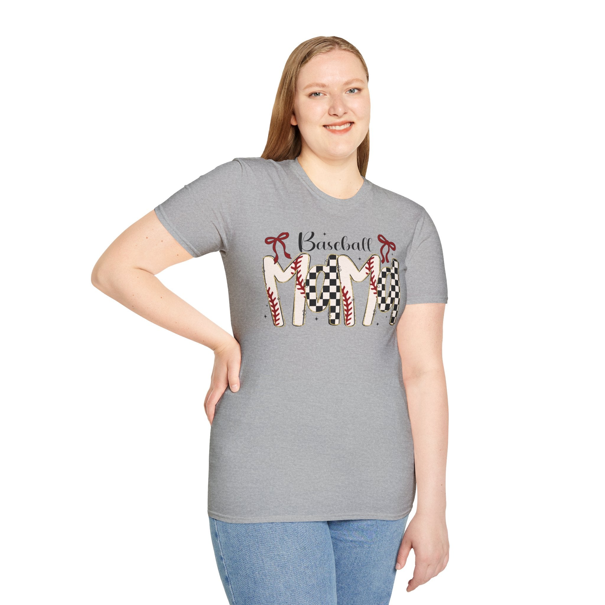 Baseball Mom T‑Shirt — Checker & Stitch Graphic Tee
