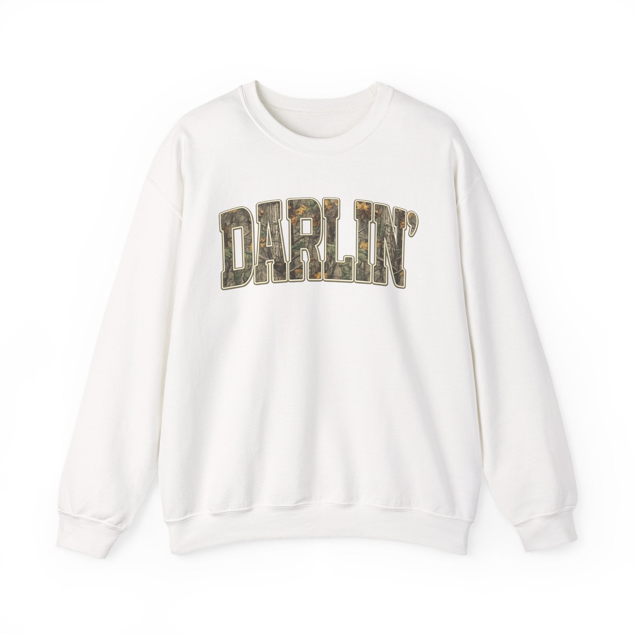 Darlin' Camo Crewneck Sweatshirt – Women's Casual Graphic Pullover