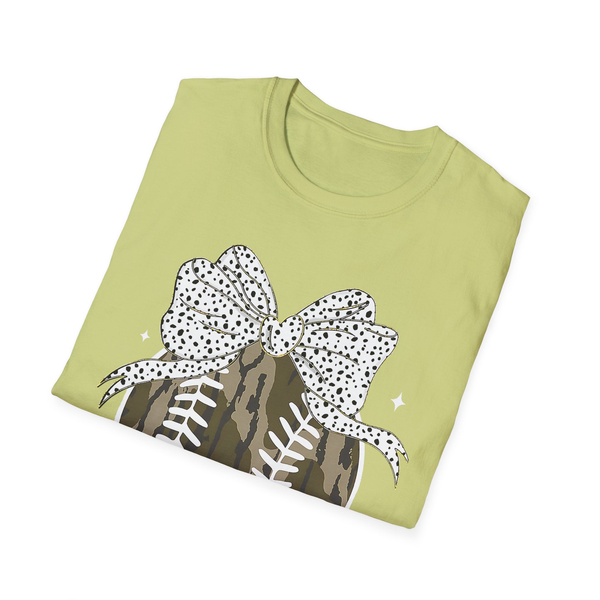 Camo Softball Bow T-Shirt — Camo Baseball/Softball Graphic Tee