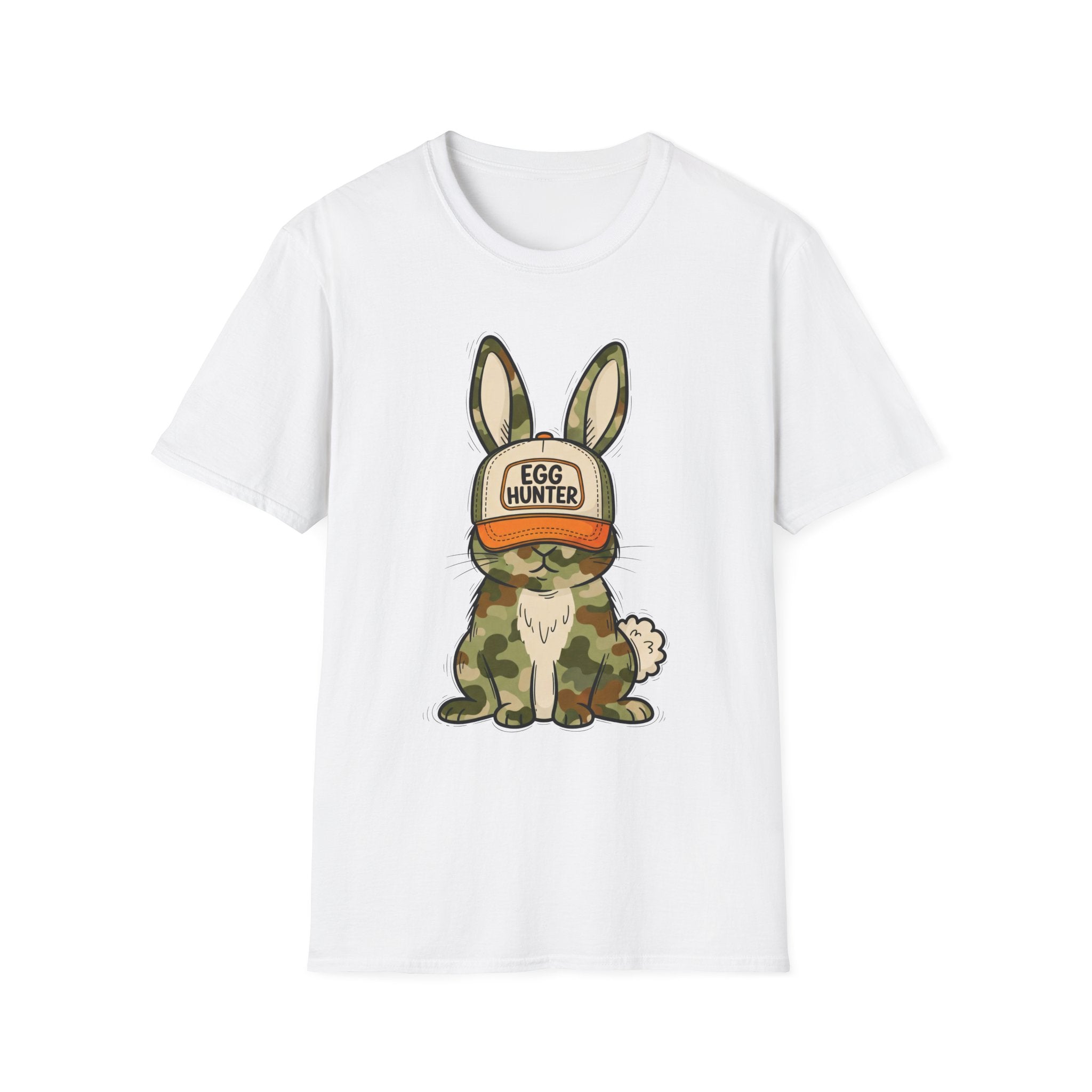 Egg Hunter Bunny T-Shirt — Camouflage Easter Rabbit Graphic Tee