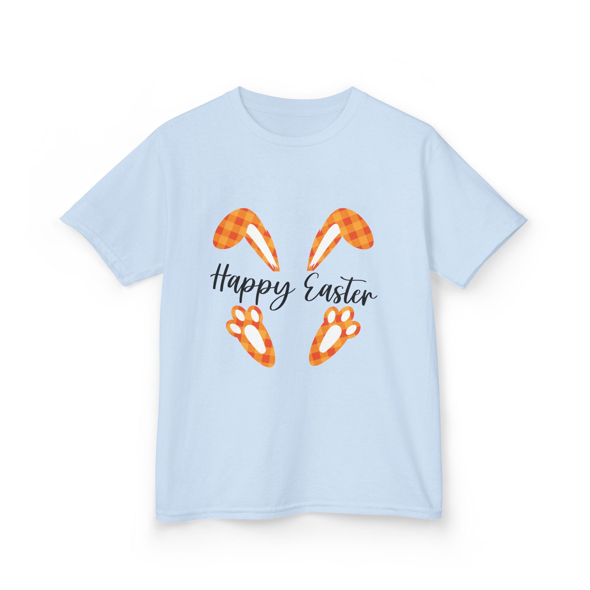 Kids Easter Tee — 'Happy Easter' Bunny Ears & Paws Graphic