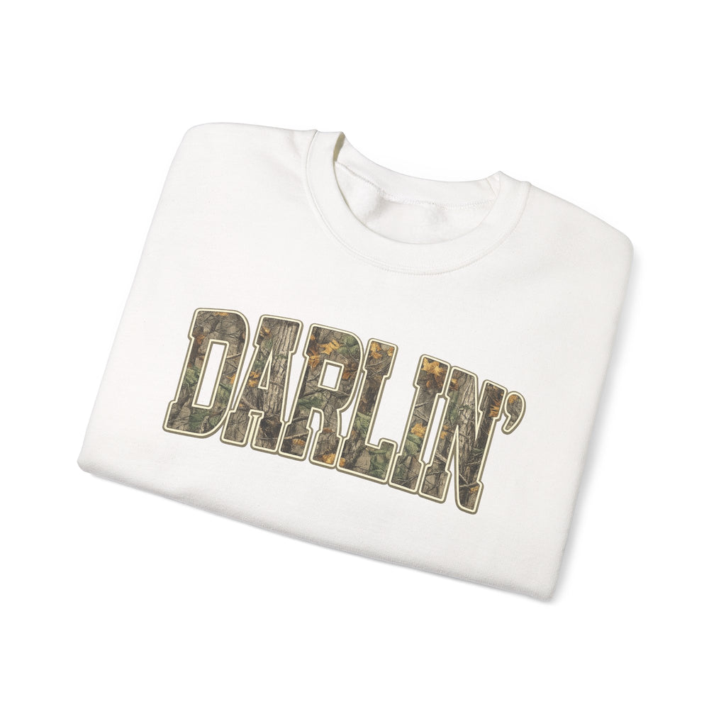 Darlin' Camo Crewneck Sweatshirt – Women's Casual Graphic Pullover