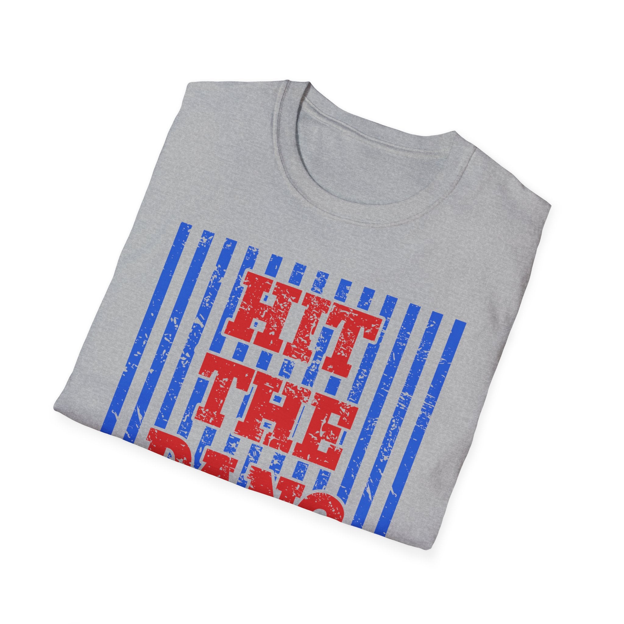 Hit the Dang Ball Baseball T-Shirt — Patriotic Vintage Stripes