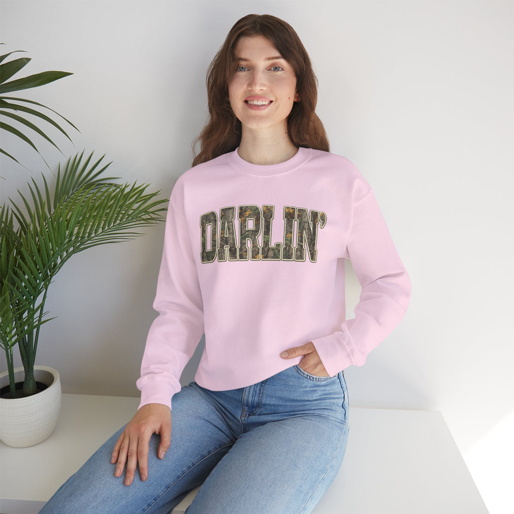 Darlin' Camo Crewneck Sweatshirt – Women's Casual Graphic Pullover