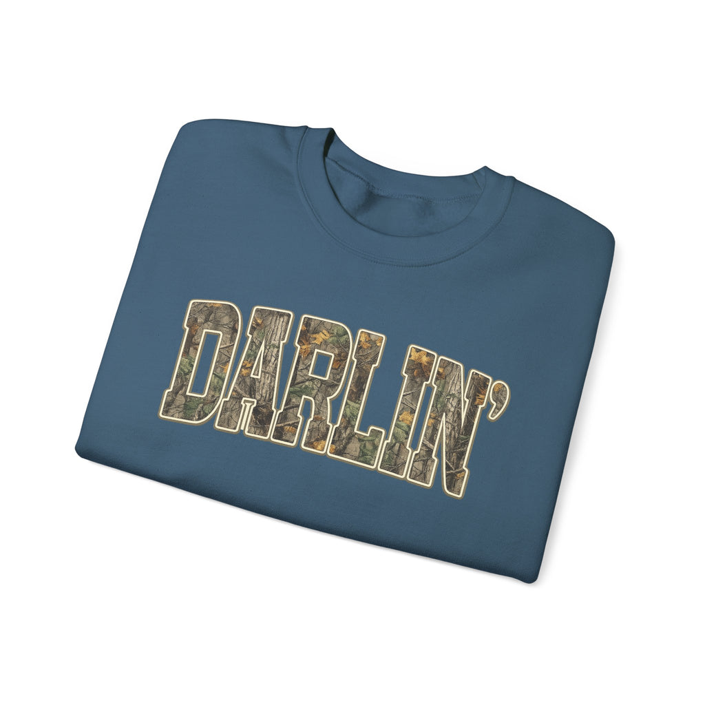 Darlin' Camo Crewneck Sweatshirt – Women's Casual Graphic Pullover