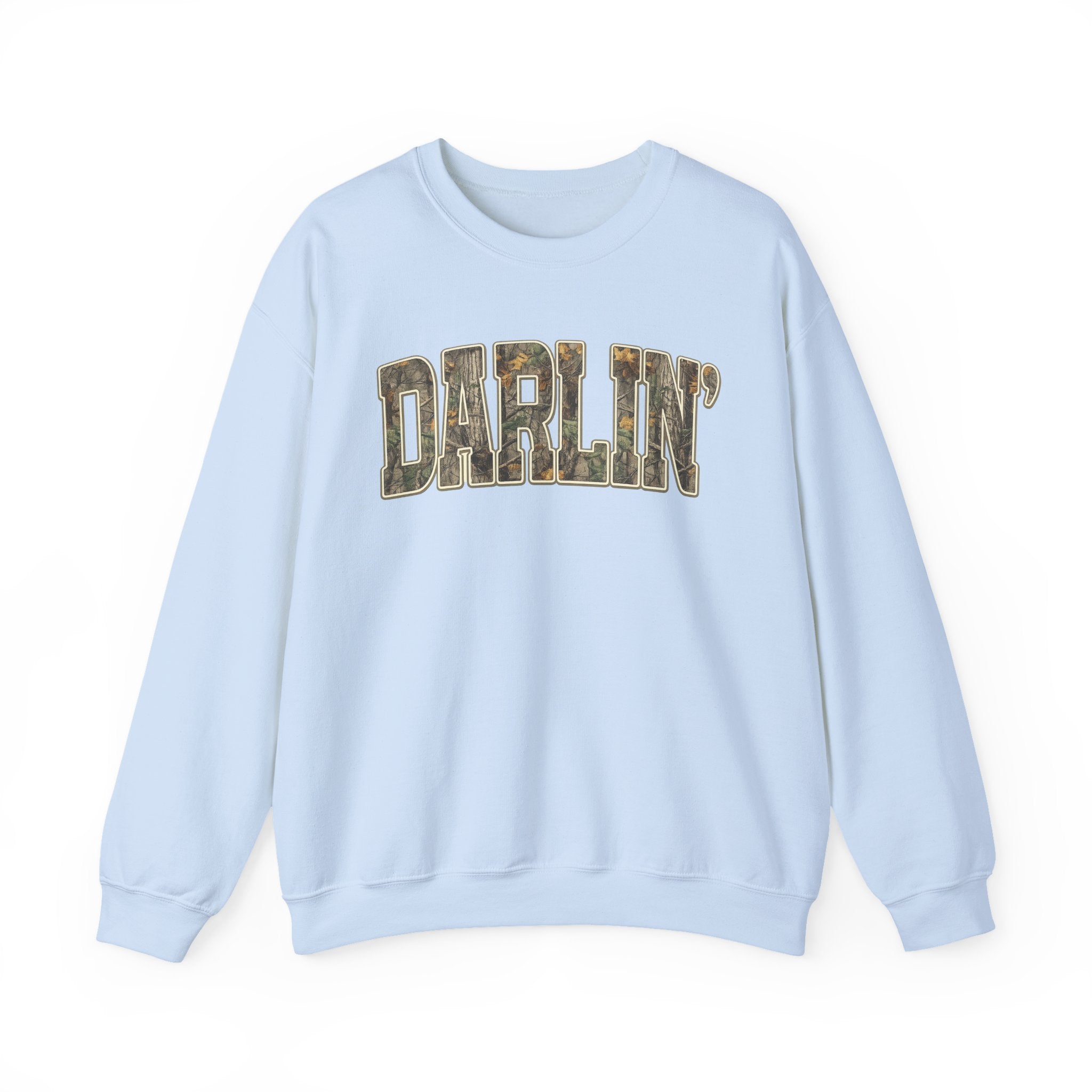 Darlin' Camo Crewneck Sweatshirt – Women's Casual Graphic Pullover