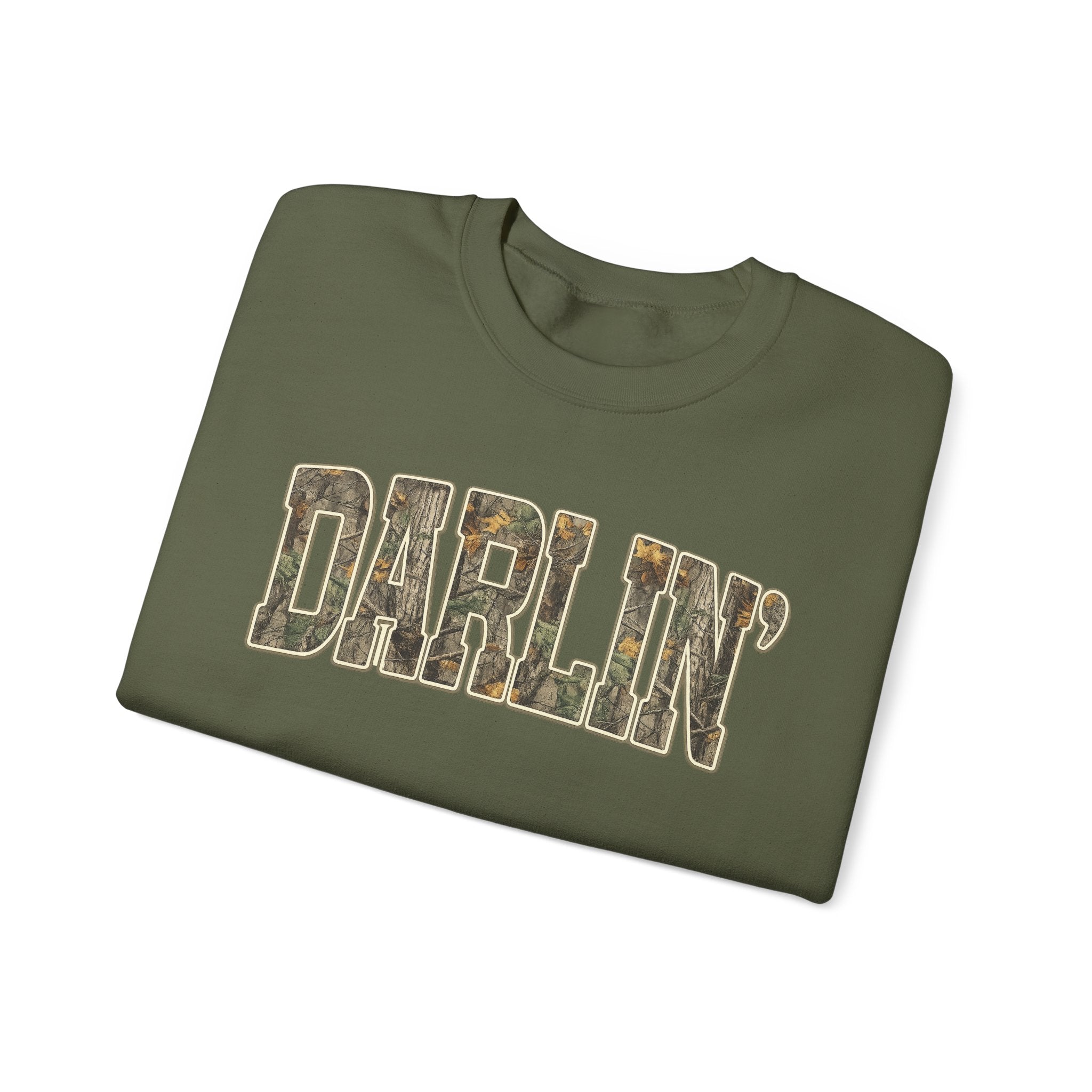 Darlin' Camo Crewneck Sweatshirt – Women's Casual Graphic Pullover