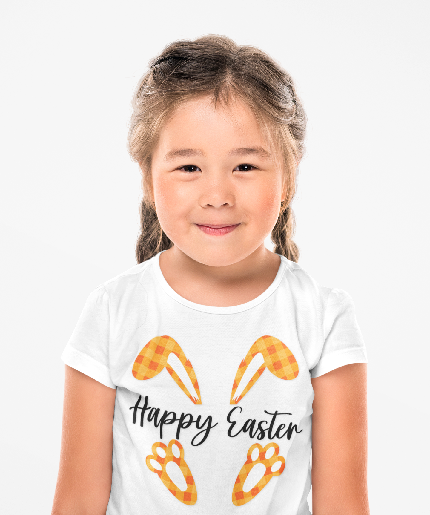 Kids Easter Tee — 'Happy Easter' Bunny Ears & Paws Graphic