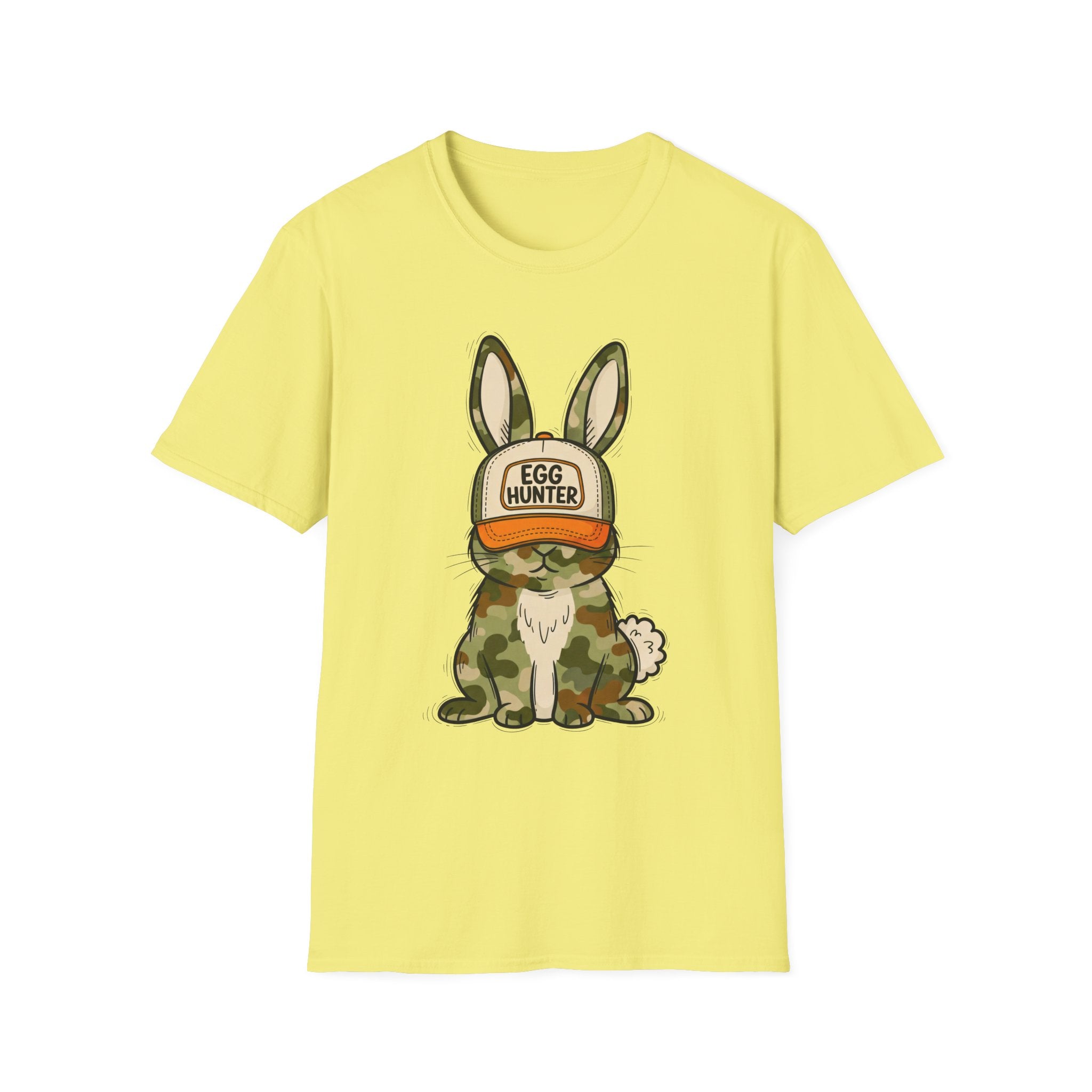 Egg Hunter Bunny T-Shirt — Camouflage Easter Rabbit Graphic Tee