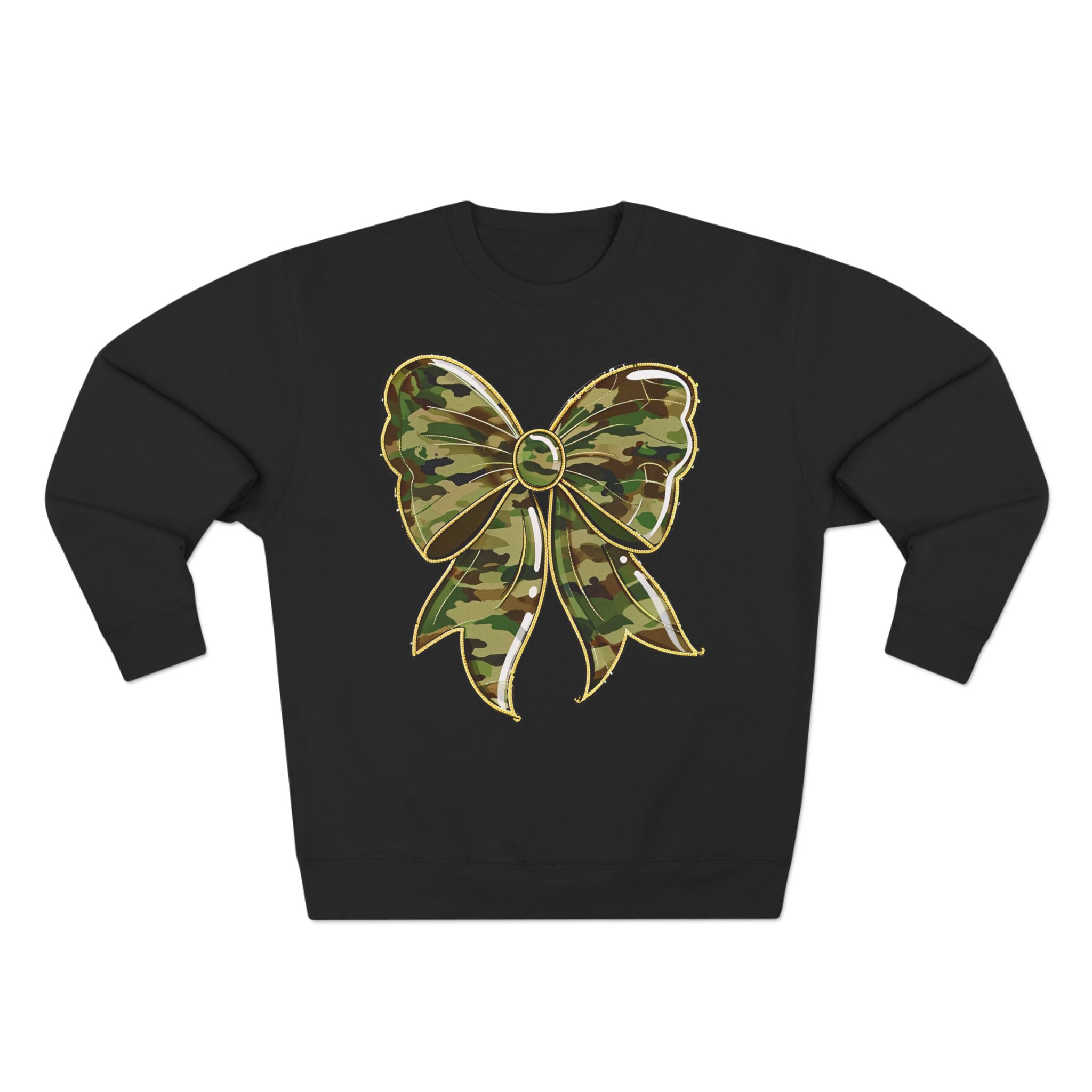 Camo Bow Sweatshirt — Military Camouflage Bow Graphic Crewneck