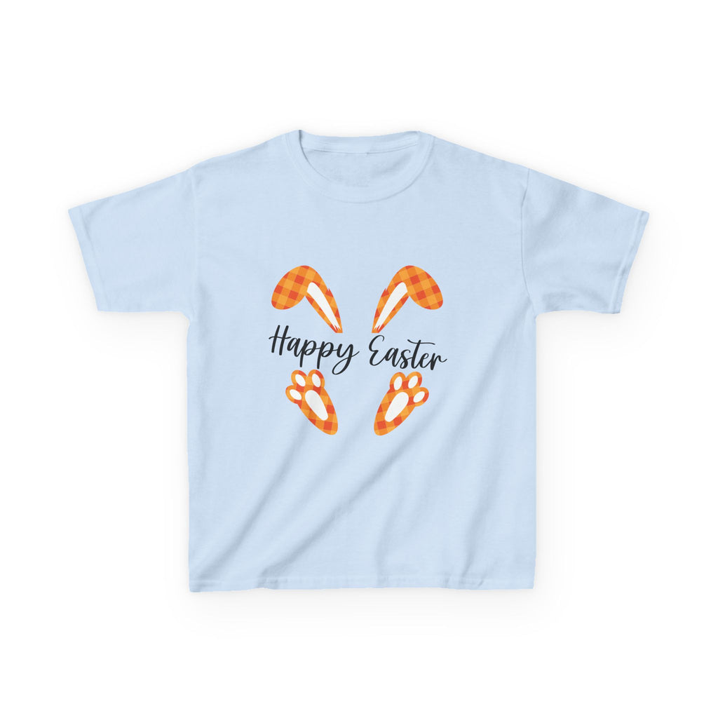 Kids Easter Tee — 'Happy Easter' Bunny Ears & Paws Graphic