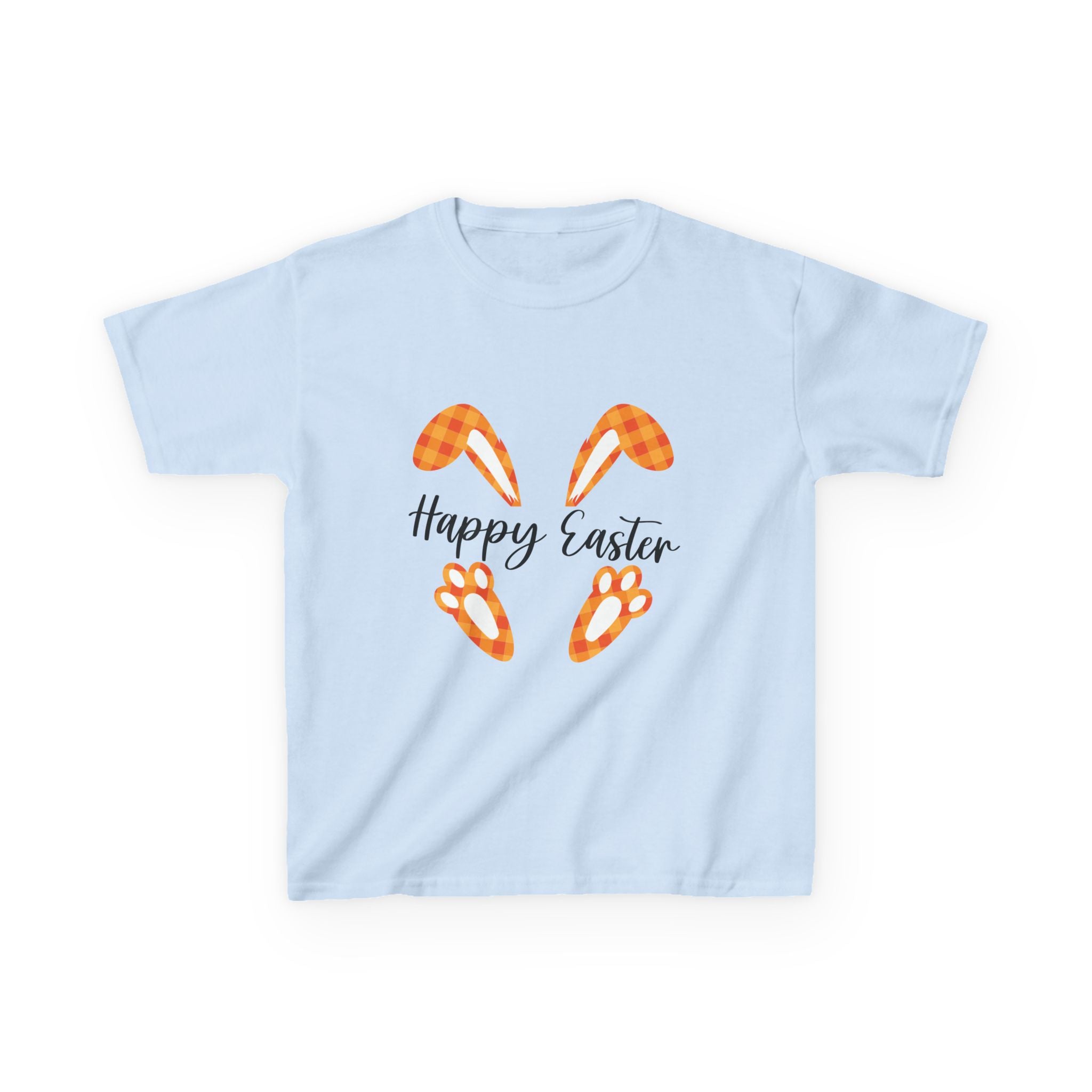 Kids Easter Tee — 'Happy Easter' Bunny Ears & Paws Graphic