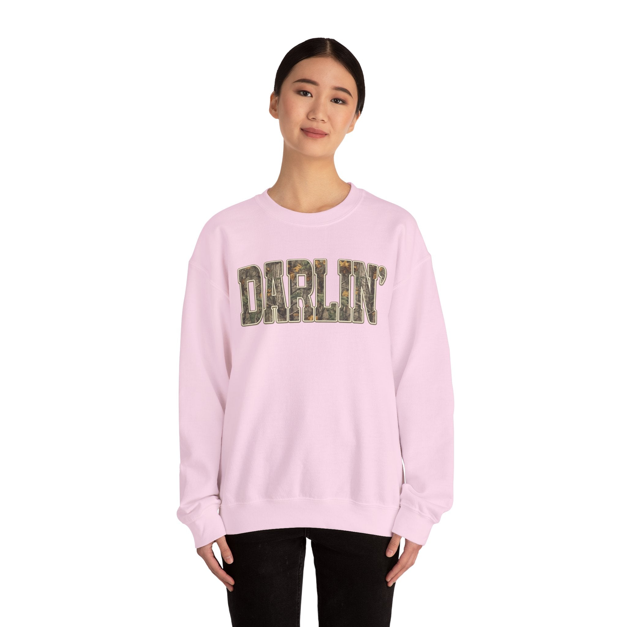Darlin' Camo Crewneck Sweatshirt – Women's Casual Graphic Pullover