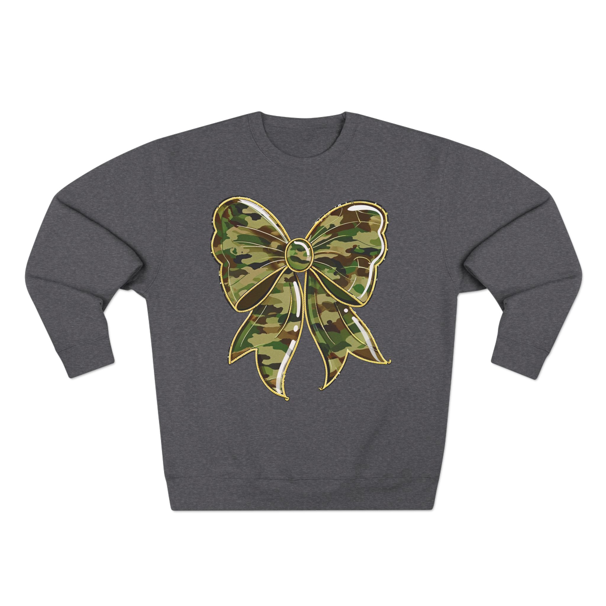 Camo Bow Sweatshirt — Military Camouflage Bow Graphic Crewneck