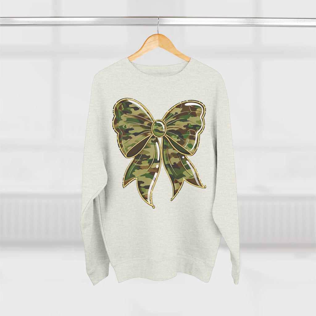 Camo Bow Sweatshirt — Military Camouflage Bow Graphic Crewneck