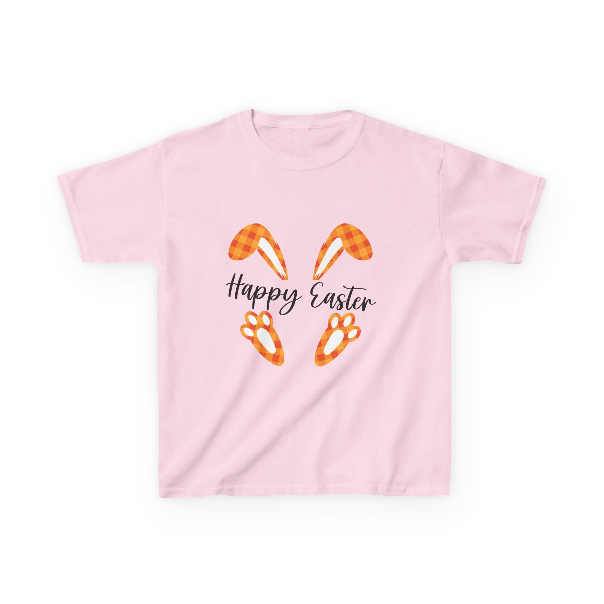 Kids Easter Tee — 'Happy Easter' Bunny Ears & Paws Graphic
