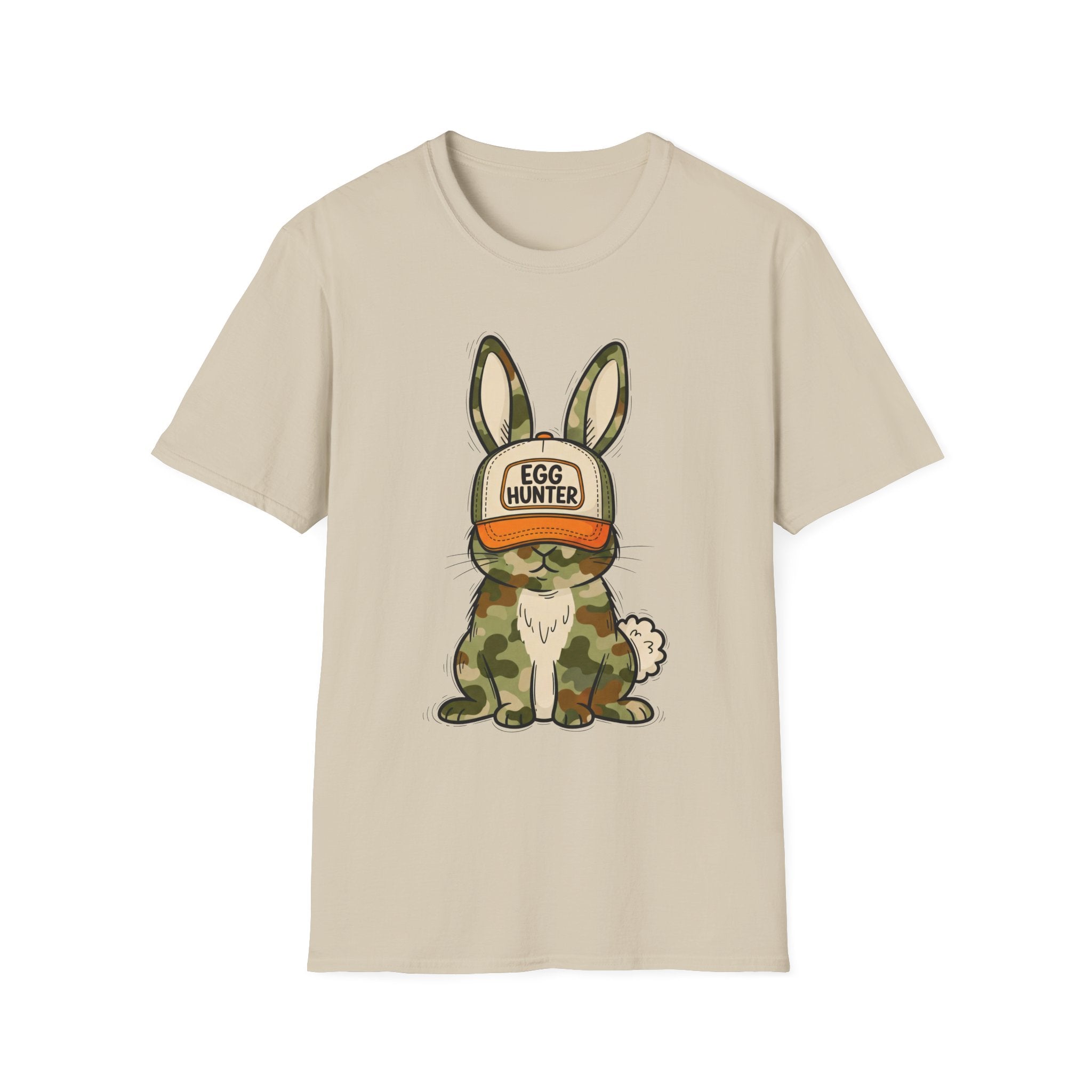 Egg Hunter Bunny T-Shirt — Camouflage Easter Rabbit Graphic Tee