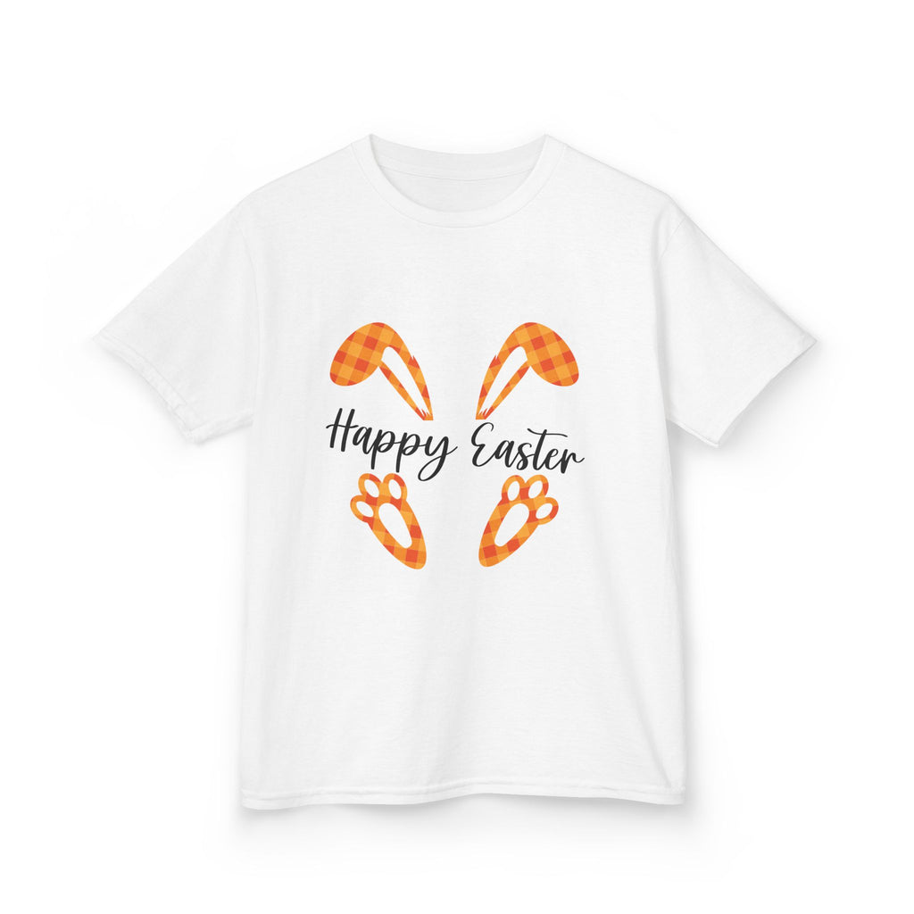 Kids Easter Tee — 'Happy Easter' Bunny Ears & Paws Graphic