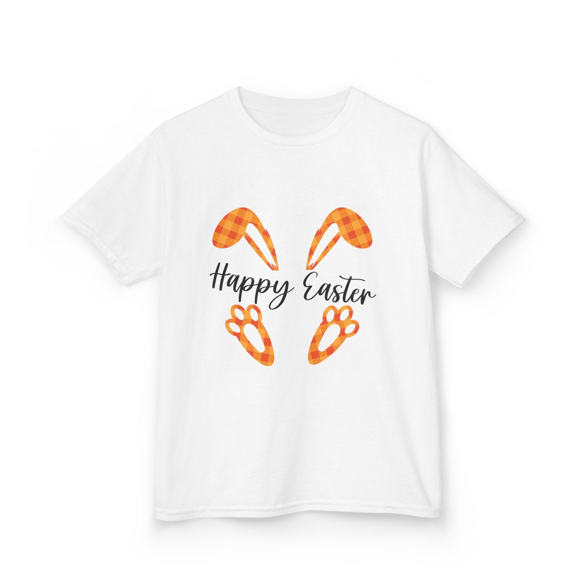 Kids Easter Tee — 'Happy Easter' Bunny Ears & Paws Graphic