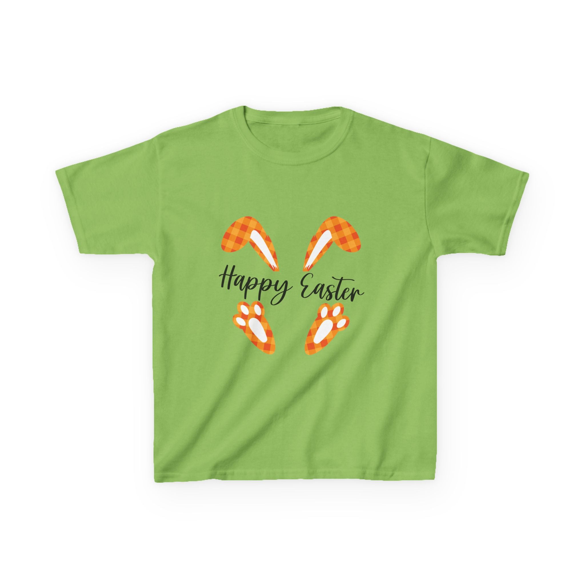 Kids Easter Tee — 'Happy Easter' Bunny Ears & Paws Graphic