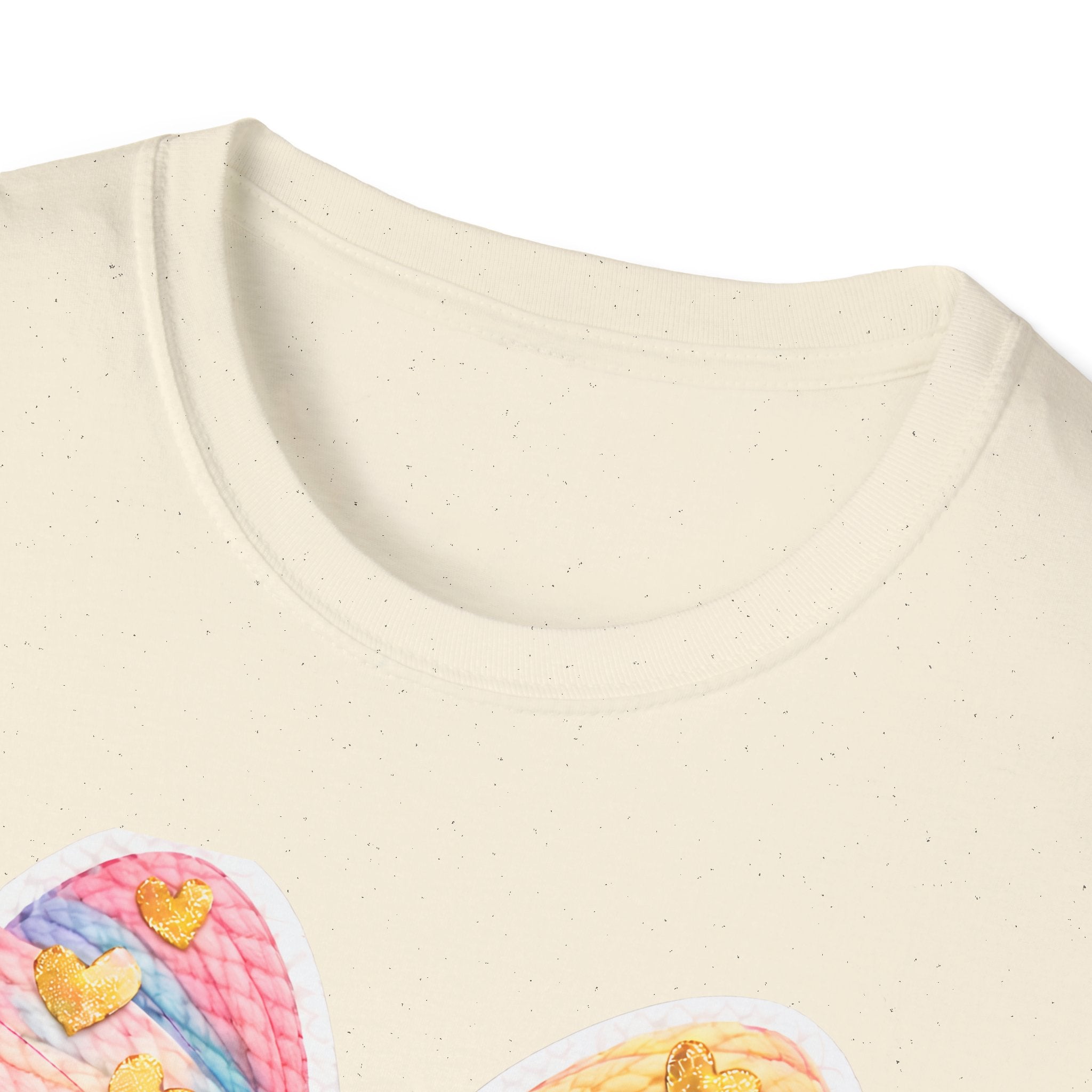Pastel Rainbow Bow T-Shirt — Cute Heart Confetti Graphic Tee