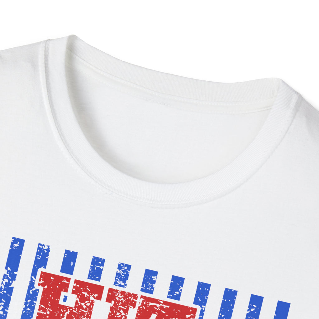 Hit the Dang Ball Baseball T-Shirt — Patriotic Vintage Stripes