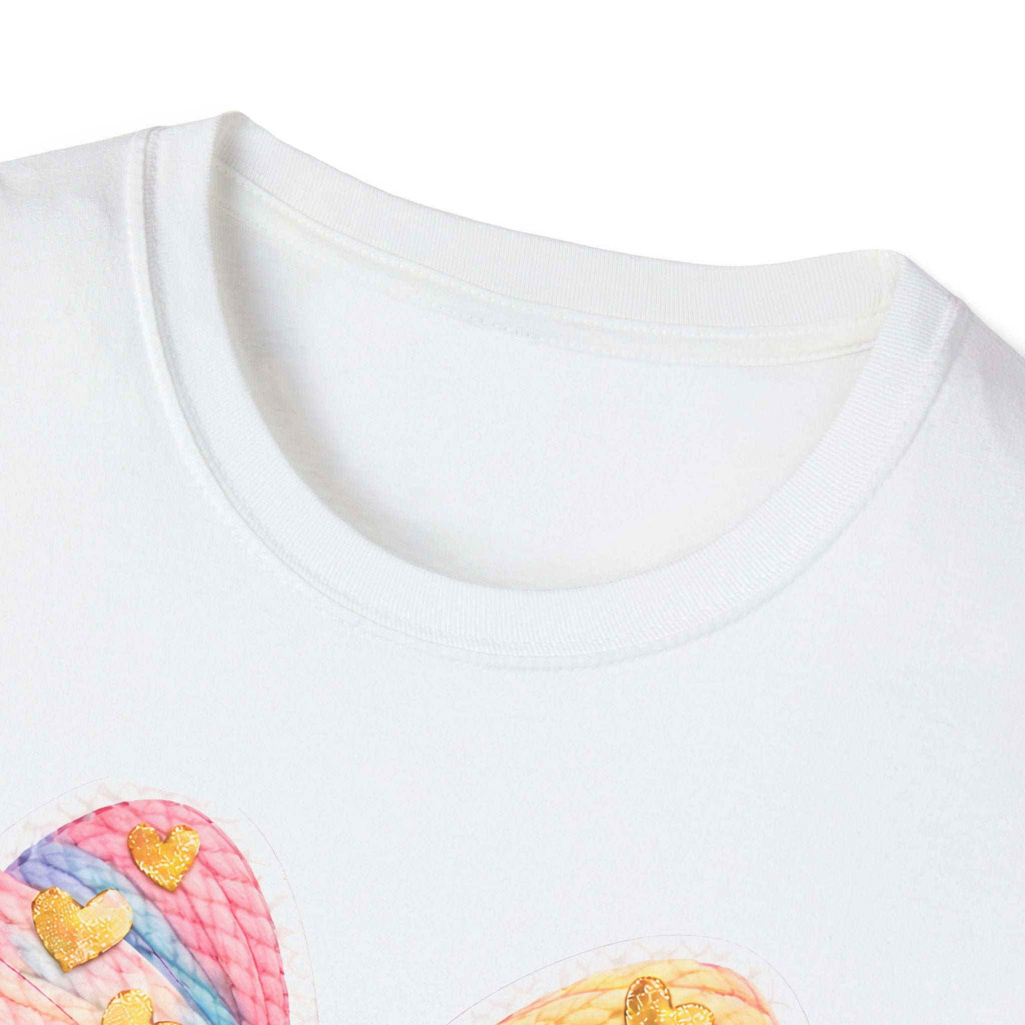 Pastel Rainbow Bow T-Shirt — Cute Heart Confetti Graphic Tee